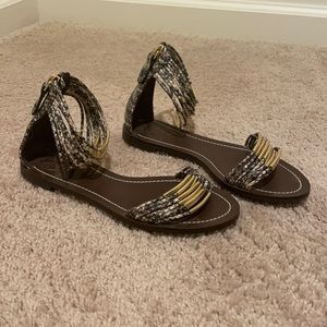 Tory Burch Snakeskin Gladiator Sandals